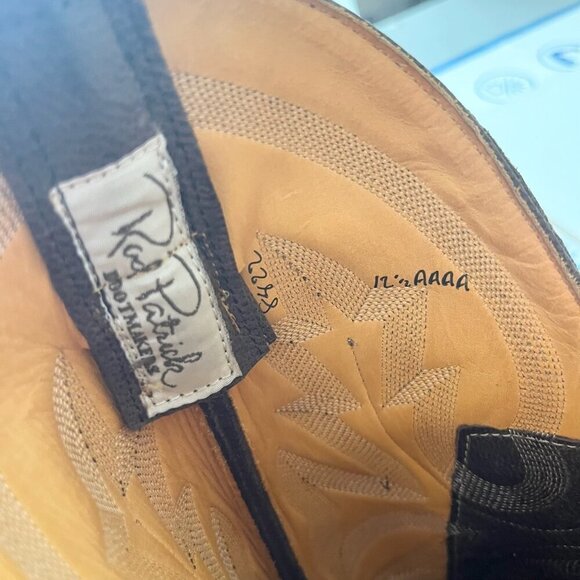 Rod Patrick Mens Cowboy Boots 12.5AAAA Brown Genuine Leather Western Square Toe - Picture 10 of 12